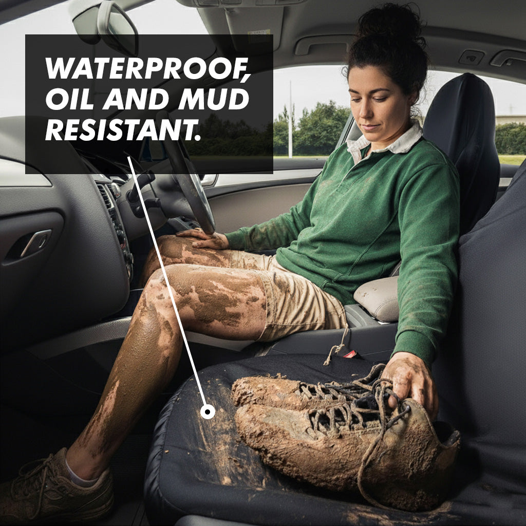 FORD TRANSIT CUSTOM HEAVY DUTY 100% WATERPROOF VAN SEAT COVERS BLACK 2013-2024