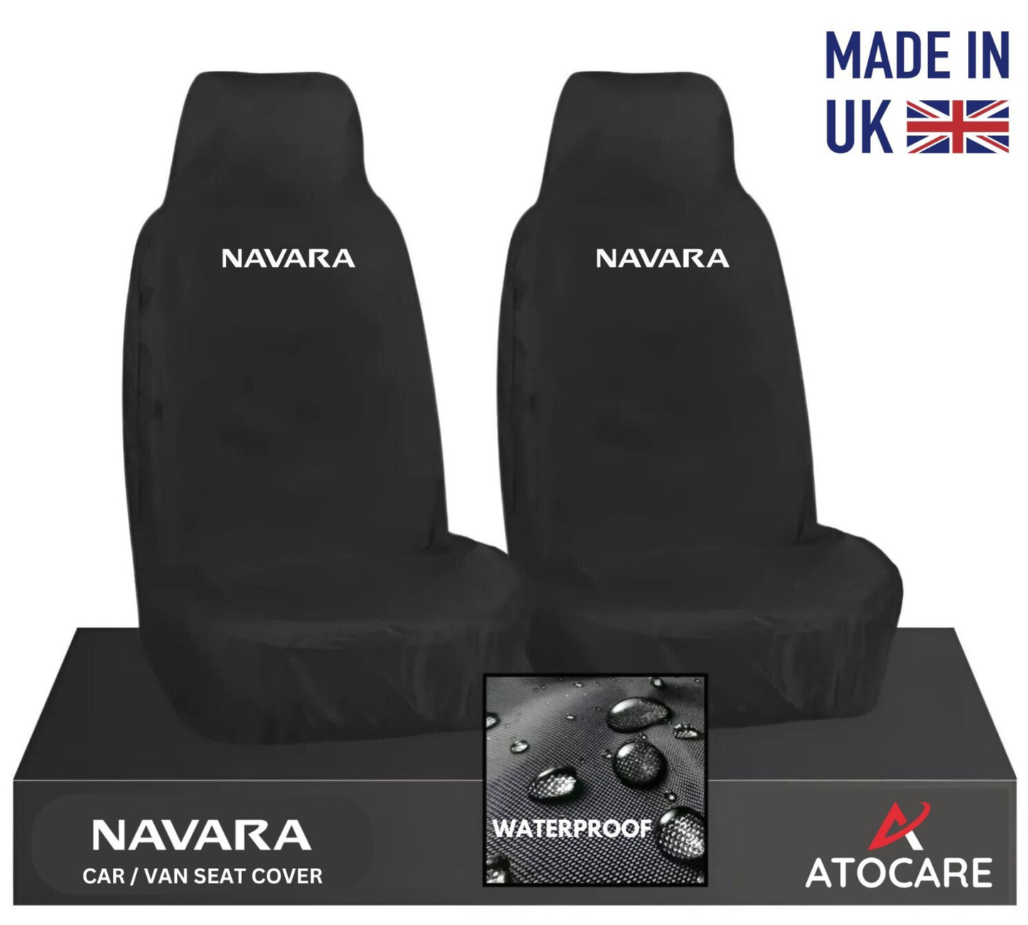 NEW FITS NISSAN NAVARA D40:NP300 SEAT COVERS x 2 ALL YEARS WATERPROOF HEAVY DUTY