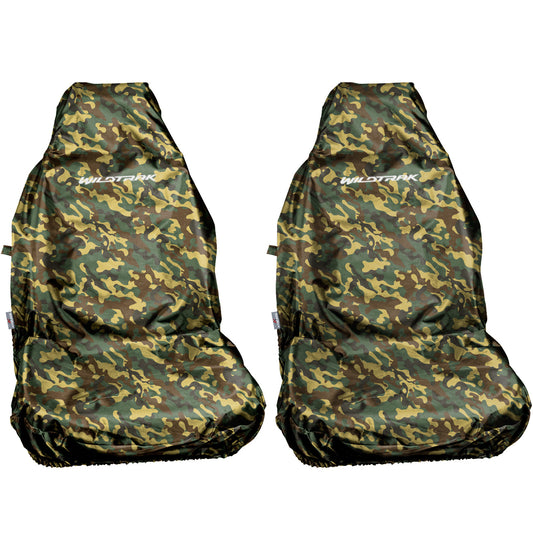 FITS FORD RANGER WILDTRAK 2 FRONT SEAT COVER HEAVY DUTY WATERPROOF CAMO GREEN