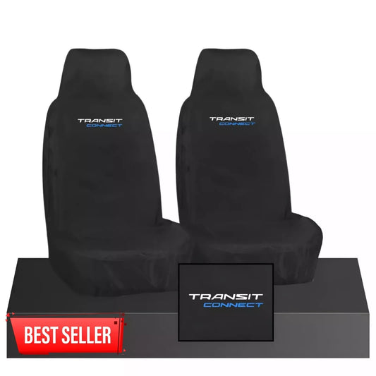 FOR FORD TRANSIT CONNECT 2 x FRONT BLACK SEAT COVERS 100% WATERPROOF HEAVY DUTY