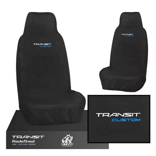 Fits Ford Transit Custom Van Heavy Duty Driver Seat Covers 100% Waterproof Black