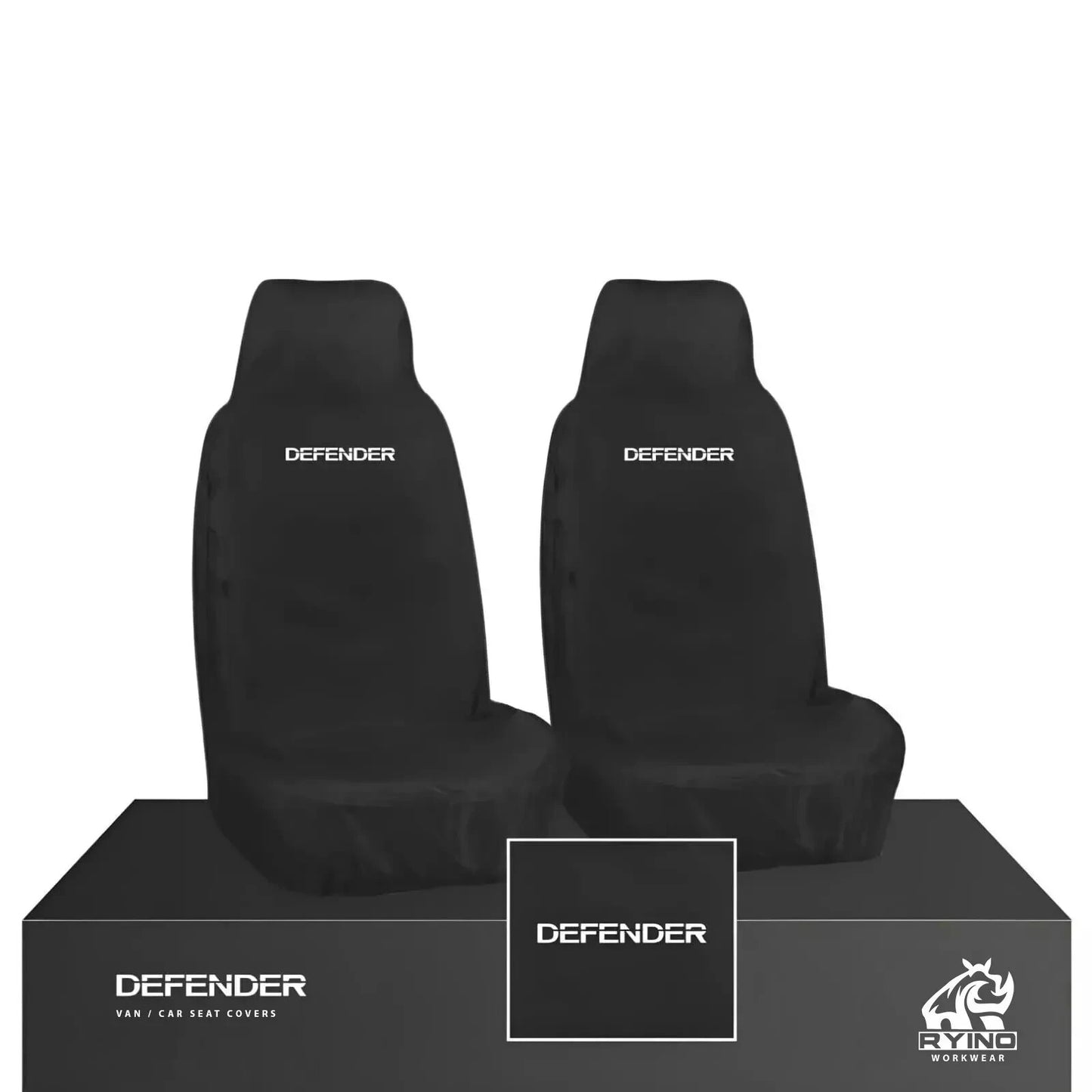 For Land Rover Defender 90 110 Heavy Duty Waterproof Black 2 x Front Seat Covers