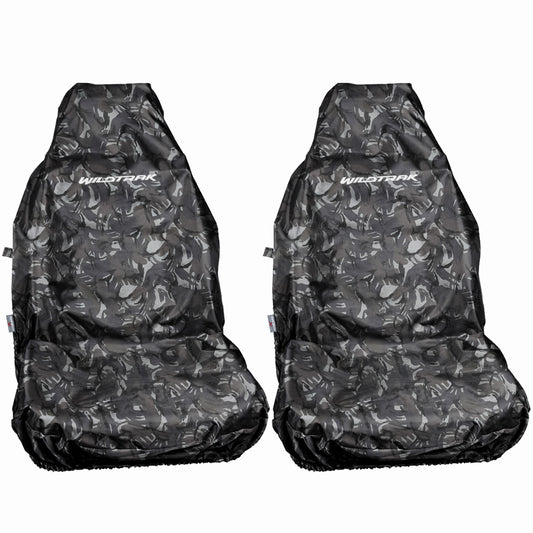 FITS FORD RANGER WILDTRAK 2 FRONT SEAT COVER HEAVY DUTY WATERPROOF CAMO GREY